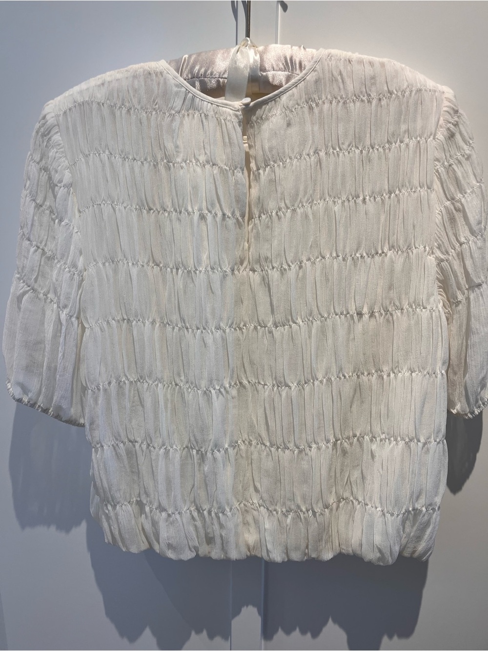 AYR White Smocked Short Sleeve Top size M never worn - Picture 3 of 5